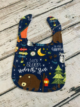Load image into Gallery viewer, Baby boy woodland animals camping Flannel Receiving blanket burp cloth set / baby gift set / woodland animals nursery
