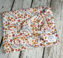 Load image into Gallery viewer, Baby Girl Swaddle Blanket Hat Set / Boho Floral / Stretchy Knit / Baby Shower Gift / Newborn Photo Set