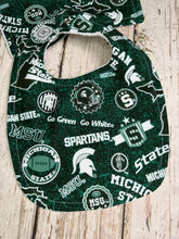 Load image into Gallery viewer, Baby Shower Gift Set / Bib Burp Cloth / Michigan State Spartans