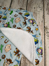 Load image into Gallery viewer, Baby Shower Gift Set / Burp Cloth Bib Set / Baby Boy Gift / Disney Toy Story