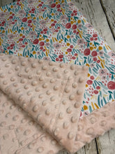 Load image into Gallery viewer, Soft Minky Baby Blanket / Baby Shower Gift Girl / Blush Pink Floral