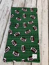 Load image into Gallery viewer, Baby Boy Bib Burp Cloth Set / Football Baby Bib / Football Burp Cloth / Sports Nursery / Baby Shower Gift