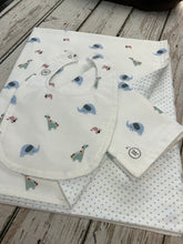 Load image into Gallery viewer, Baby Blanket Neutral Bib Burp Cloth / Elephant Baby Blanket / Neutral Baby Shower Gift
