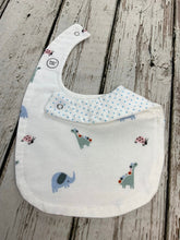 Load image into Gallery viewer, Baby Blanket Neutral Bib Burp Cloth / Elephant Baby Blanket / Neutral Baby Shower Gift