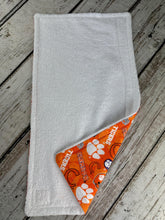 Load image into Gallery viewer, Clemson Tigers Baby Boy Bib Burp Cloth Gift Set / Clemson football baby / Clemson Bib Burp cloth / Clemson clothing/ Baby Shower Gift