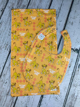 Load image into Gallery viewer, Baby Bib Burp Cloth Set Disney Lion King / Neutral Baby Bib Burp Cloth / Disney Baby / Lion King Gift Set / Baby Shower Gift