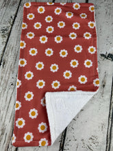 Load image into Gallery viewer, Baby Girl Burp Cloth Bib Set / Baby Girl Burp Cloth Bib Boho Daisy / Baby Shower Gift