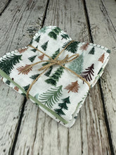 Load image into Gallery viewer, Luxurious Baby Washcloths Muslin Gauze Set of 3 Green Trees / Neutral Baby Gift