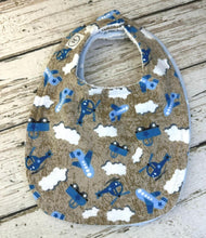 Load image into Gallery viewer, Baby Shower Gift Bib Set / Set of 2 Bibs / Baby Boy Gift / Airplane Bib Set