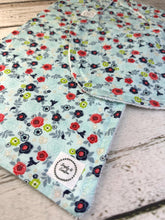 Load image into Gallery viewer, Baby Shower Gift Set / Burp Cloth Bib Set / Baby Girl Gift / Pink Blue Floral
