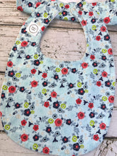 Load image into Gallery viewer, Baby Shower Gift Set / Burp Cloth Bib Set / Baby Girl Gift / Pink Blue Floral