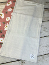 Load image into Gallery viewer, Baby Shower Gift Set / Baby Girl Burp Cloth Set / Boho Baby Nursery / Rose Floral Bee Burp Cloth