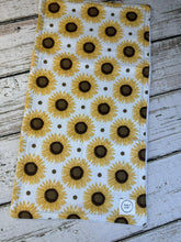 Load image into Gallery viewer, Baby Shower Gift Set / Baby Girl Burp Cloth Set / Sunflower Baby Burp Cloth