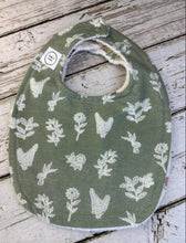 Load image into Gallery viewer, Baby Shower Gift Bib Set / Set of 2 Bibs / Baby Girl Bib Set / Butterfly Bee Sage Floral