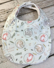 Load image into Gallery viewer, Baby Shower Gift Bib Set / Set of 2 Bibs / Baby Girl Bib Set / Woodland Animals / Nature Vibes Collection