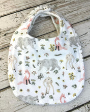 Load image into Gallery viewer, Baby Shower Gift Bib Set / Set of 2 Bibs / Baby Girl Bib Set / Woodland Animals / Nature Vibes Collection