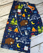 Load image into Gallery viewer, Baby Shower Gift Set / Burp Cloth Bib Set / Baby Boy Gift / Camping Bears
