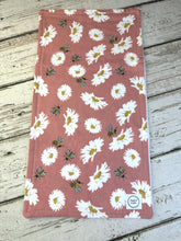 Load image into Gallery viewer, Baby Shower Gift Set / Baby Girl Burp Cloth Set / Boho Baby Nursery / Rose Floral Bee Burp Cloth