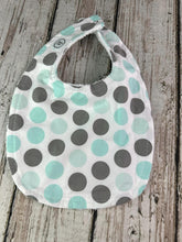Load image into Gallery viewer, Baby Shower Gift Bib Set / Set of 2 Bibs / Neutral Bib Set / Zoo Animals / Mint Green