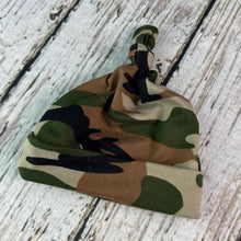Load image into Gallery viewer, Baby Boy Swaddle Blanket Hat Set / Camouflage Swaddle Blanket Hat / Stretchy Knit Baby Blanket Hat / Baby Shower Gift / Newborn Photo Set