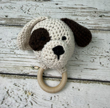 Load image into Gallery viewer, Crochet Baby Teether Rattle Dog
