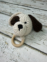 Load image into Gallery viewer, Crochet Baby Teether Rattle Dog
