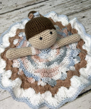 Load image into Gallery viewer, Crochet Doll Ballerina Lovey Blanket Baby or Toddler / Girl Lovey / Blue Rust
