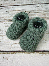 Load image into Gallery viewer, Sage Green Baby Booties / Baby Boy Shoes
