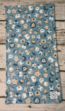 Load image into Gallery viewer, blue tan animals burp cloth
