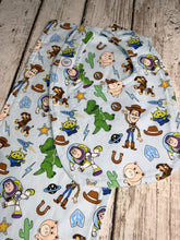 Load image into Gallery viewer, Baby Shower Gift Set / Burp Cloth Bib Set / Baby Boy Gift / Disney Toy Story

