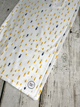Load image into Gallery viewer, Baby Shower Gift Set / Burp Cloth Bib Set / Baby Boy Gift / Blue Yellow Fish Whales
