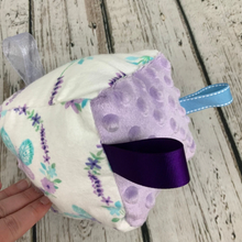 Load image into Gallery viewer, Fabric Sensory Baby Block / Butterfly Bliss / Baby Toy / Rattle / Crinkle Toy

