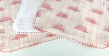 Load image into Gallery viewer, Luxurious Baby Washcloths Muslin Gauze Set of 3 Pink Rainbows / Baby Girl Gift
