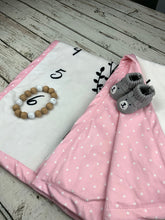 Load image into Gallery viewer, Baby Milestone Blanket / Baby Girl Milestone Blanket / Baby Photo Blanket / Monthly Baby Blanket / Baby Shower Gift

