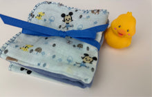 Load image into Gallery viewer, Luxurious Baby Washcloths Muslin Gauze Set of 3 Mickey Mouse / Baby Boy Gift
