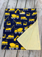 Load image into Gallery viewer, Baby Boy Blanket Bib Burp Cloth / Trucks Baby Blanket / Baby Shower Gift
