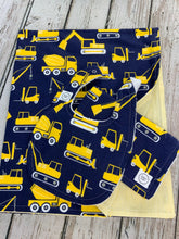 Load image into Gallery viewer, Baby Boy Blanket Bib Burp Cloth / Trucks Baby Blanket / Baby Shower Gift
