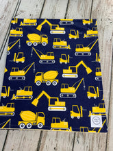 Load image into Gallery viewer, Baby Boy Blanket Bib Burp Cloth / Trucks Baby Blanket / Baby Shower Gift
