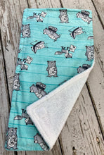 Load image into Gallery viewer, Baby Boy Bib Burp Cloth Set / Bear Baby Bib / Woodland Animals Burp Cloth / Woodland Animals Nursery / Baby Shower Gift
