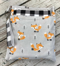 Load image into Gallery viewer, Diaper Clutch Changing Pad Pouch / Fox Diaper Bag / Small Travel Diaper Bag / Baby Shower Gift / Baby Boy Gift
