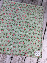 Load image into Gallery viewer, Baby Girl Swaddle Blanket / Green Pink Floral Swaddle / Newborn Photo Blanket / Stretchy Knit Baby Blanket / Baby Shower Gift
