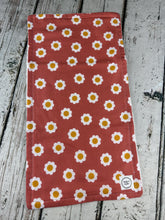 Load image into Gallery viewer, Baby Girl Burp Cloth Bib Set / Baby Girl Burp Cloth Bib Boho Daisy / Yellow Dot / Baby Shower Gift
