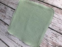 Load image into Gallery viewer, Luxurious Baby Washcloths Muslin Gauze Set of 3 Green Trees / Neutral Baby Gift
