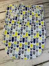 Load image into Gallery viewer, Baby Shower Gift Set / Burp Cloth Bib Set / Baby Boy Gift / Blue Yellow Arrows
