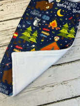 Load image into Gallery viewer, Baby Shower Gift Set / Burp Cloth Bib Set / Baby Boy Gift / Camping Bears
