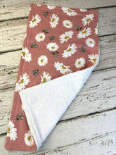 Load image into Gallery viewer, Baby Shower Gift Set / Baby Girl Burp Cloth Set / Boho Baby Nursery / Rose Floral Bee Burp Cloth
