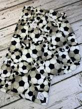 Load image into Gallery viewer, Baby Shower Gift Set / Burp Cloth Bib Set / Baby Boy Gift / Soccer Sports
