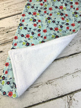 Load image into Gallery viewer, Baby Shower Gift Set / Burp Cloth Bib Set / Baby Girl Gift / Pink Blue Floral
