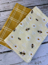 Load image into Gallery viewer, Baby Shower Gift Set / Baby Girl Burp Cloth Set / Bumble Bee Baby Burp Cloth / Boho Baby
