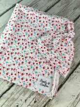Load image into Gallery viewer, Baby Girl Swaddle Blanket Hat Set / Pink Floral Swaddle Blanket Hat / Stretchy Knit Baby Blanket Hat / Baby Shower Gift / Newborn Photo Set
